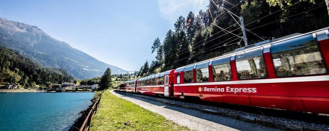 Bernina Ekspress fra St. Moritz ned til italiensktalende Lugano