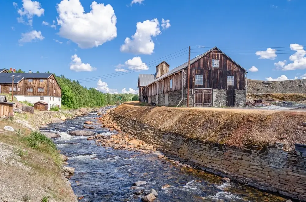 Traditionelt træhus i minedistriktet