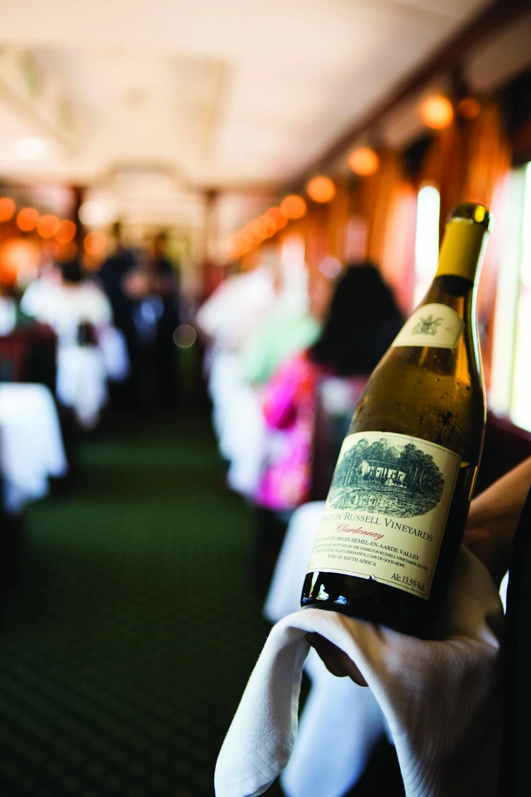 Vinservice ombord på Rovos Rail — sydafrikanske vine inkluderet