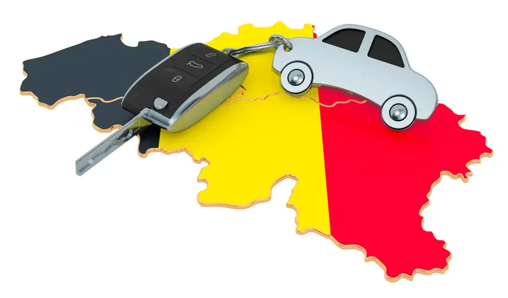 Lejebil med belgisk flag – bilen er inkluderet i rejsens pris