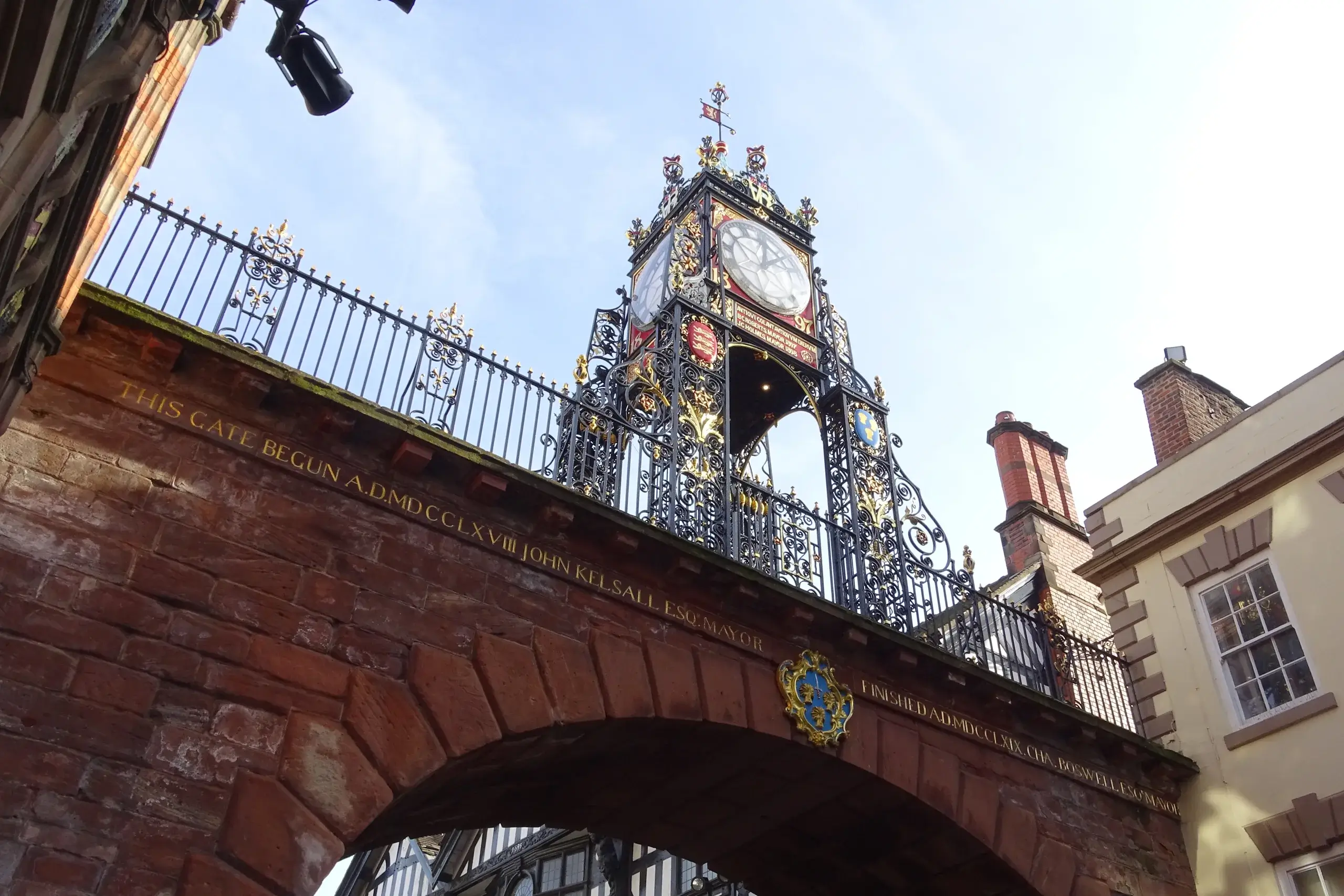 Eastgate Clock over bymuren i Chester
